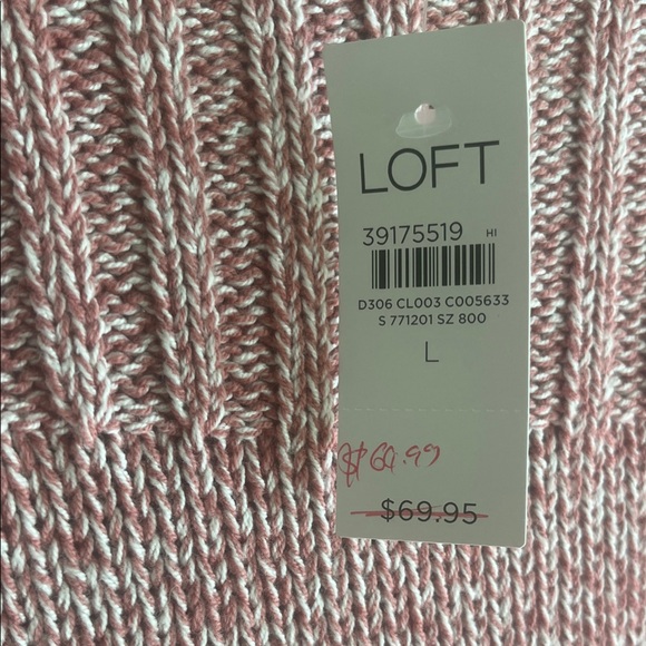 LOFT Heathered Pink Crew Neck Sweater - Picture 4 of 4